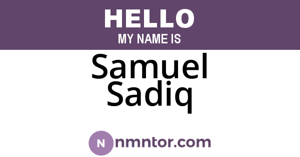 Samuel Sadiq