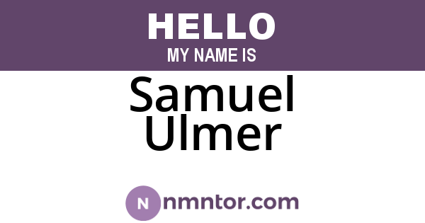 Samuel Ulmer