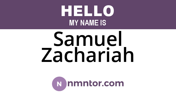 Samuel Zachariah
