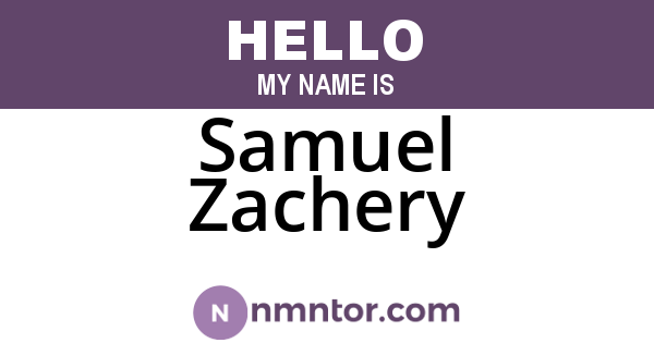 Samuel Zachery