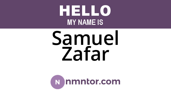 Samuel Zafar