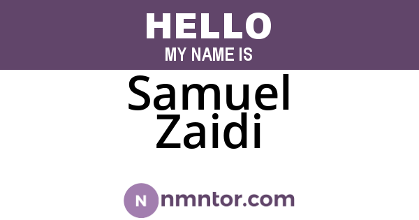 Samuel Zaidi