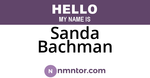 Sanda Bachman