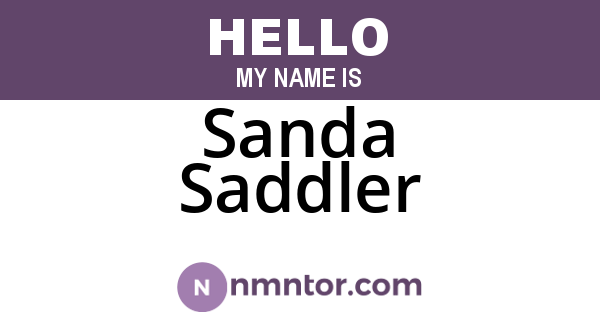 Sanda Saddler