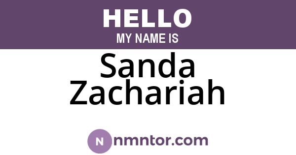 Sanda Zachariah