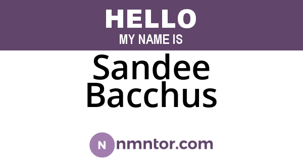 Sandee Bacchus
