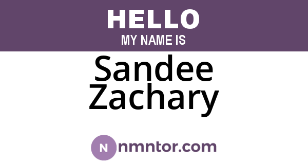 Sandee Zachary