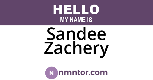 Sandee Zachery