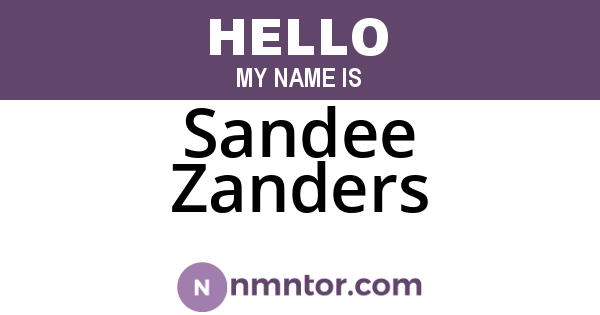 Sandee Zanders