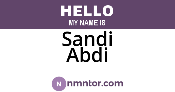 Sandi Abdi