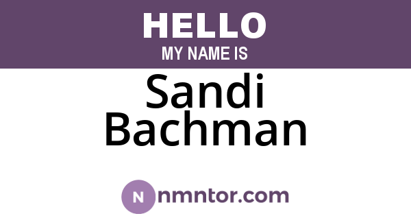 Sandi Bachman