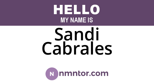 Sandi Cabrales