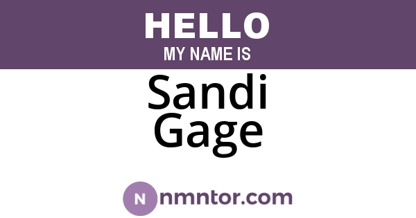 Sandi Gage