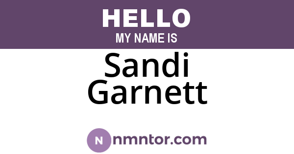 Sandi Garnett