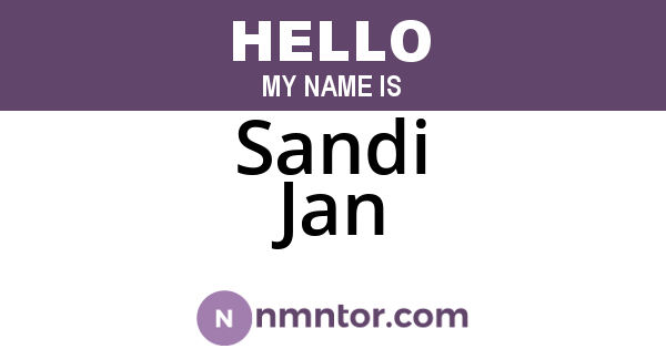 Sandi Jan