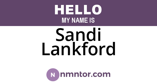 Sandi Lankford