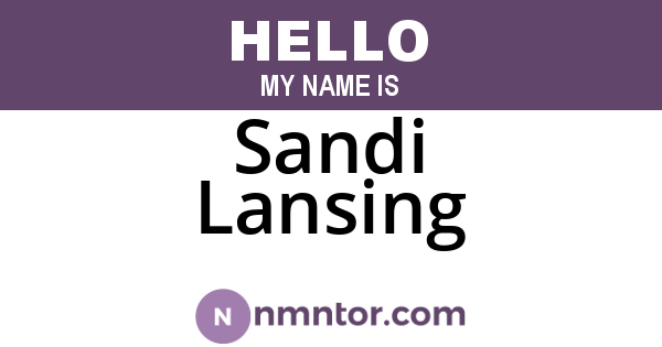 Sandi Lansing
