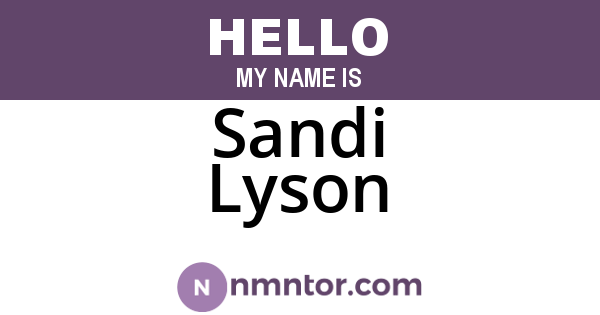 Sandi Lyson