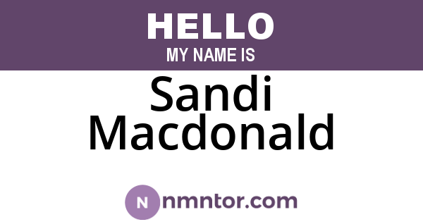 Sandi Macdonald