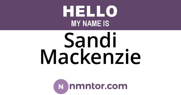 Sandi Mackenzie