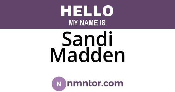 Sandi Madden