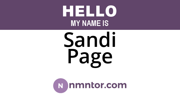Sandi Page