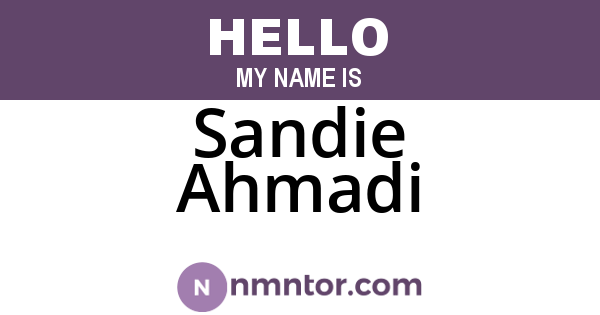 Sandie Ahmadi