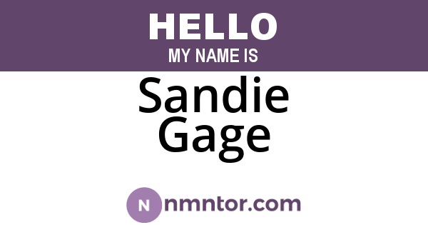 Sandie Gage