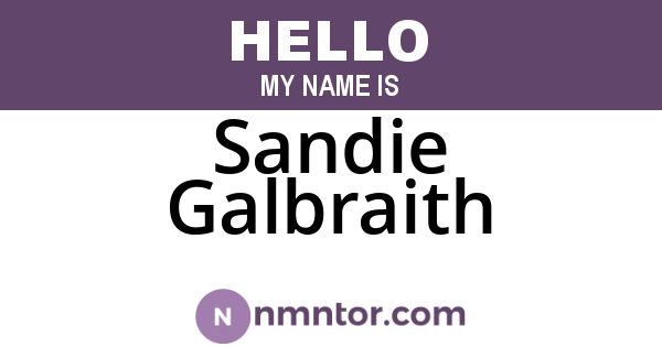 Sandie Galbraith