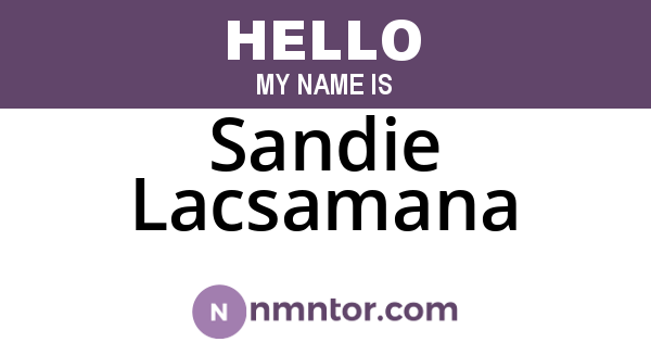 Sandie Lacsamana