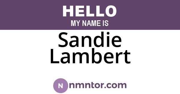 Sandie Lambert