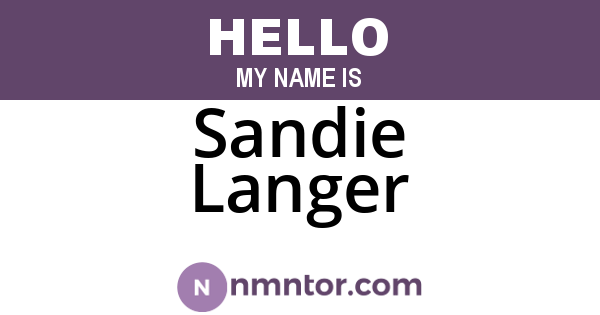 Sandie Langer