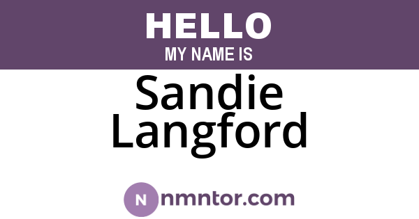Sandie Langford