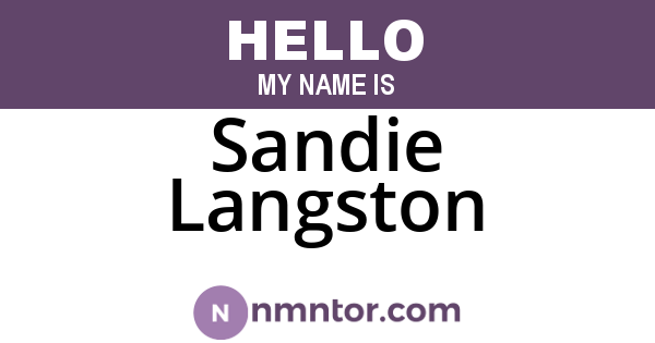 Sandie Langston