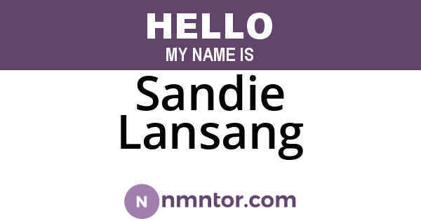 Sandie Lansang
