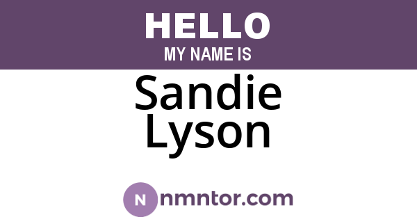 Sandie Lyson