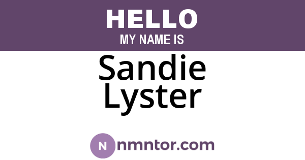 Sandie Lyster