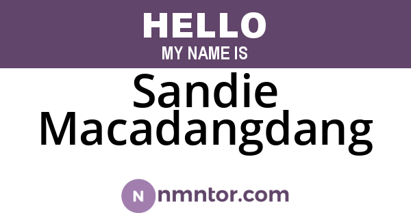Sandie Macadangdang