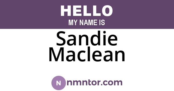 Sandie Maclean