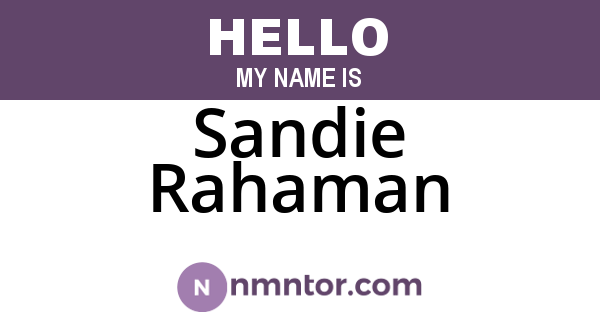 Sandie Rahaman