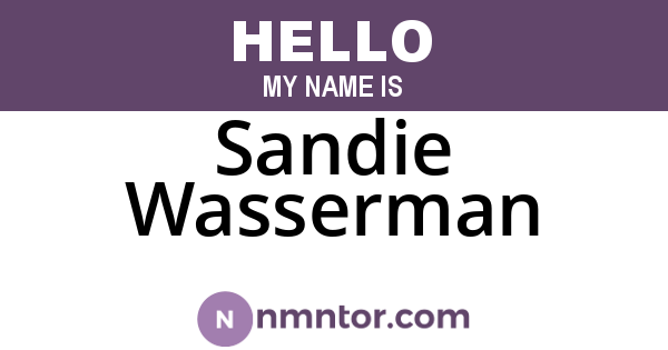 Sandie Wasserman