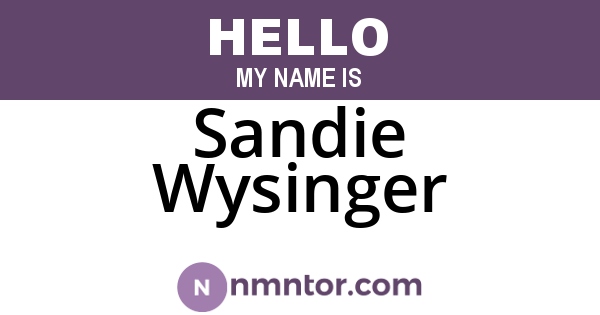 Sandie Wysinger