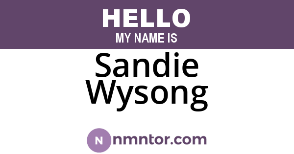 Sandie Wysong