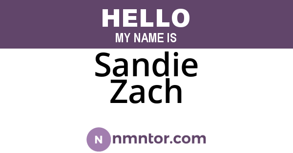 Sandie Zach