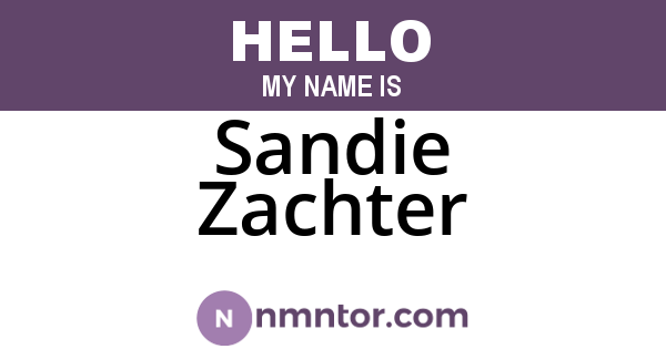 Sandie Zachter