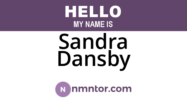 Sandra Dansby
