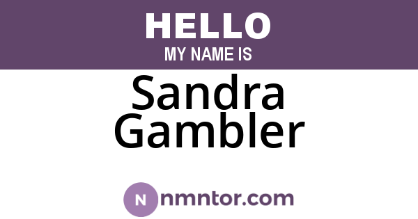 Sandra Gambler