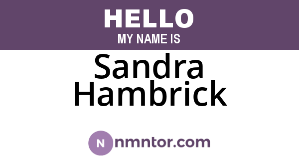 Sandra Hambrick