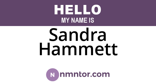 Sandra Hammett