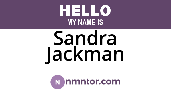 Sandra Jackman